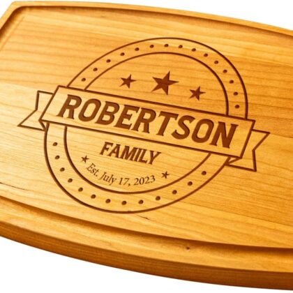 Crafted Treasures Personalized Cutting Boards - Customized Wedding, Bridal Shower, Engagement, Anniversary, Christmas Gift Ideas For Couples, Friends, Parents - Good For Real Estate Closing
