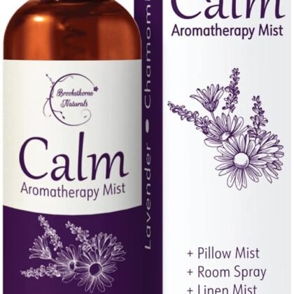 Calm Aromatherapy Mist with Lavender & Chamomile Essential Oil. Natural Sleep & Pillow Spray, Room & Linen Mist. Lavender Spray Air Freshener for Relaxation & Sleep - Brookethorne Naturals