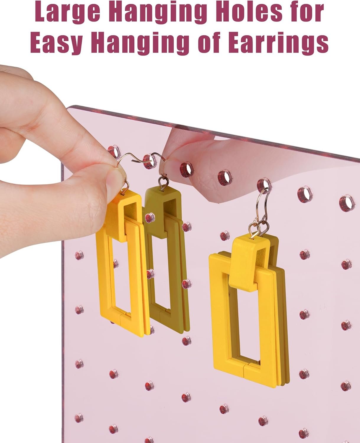 NiHome Acrylic Earring Stand 3PCS, Exquisite Double-Sided Acrylic Earring Organizer with 90 Holes Each - Lightweight and Sturdy Material, Unique Design with Larger Holes for Special Sizes - Image 5