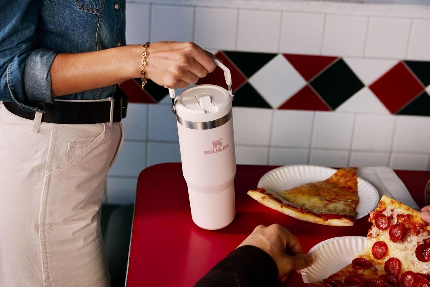 STANLEY IceFlow 2.0 Flip Straw Tumbler with Handle 30 oz | Twist On Lid and Flip Up Straw | Leak Resistant Water Bottle | Insulated Stainless Steel | BPA-Free | Cranberry - Image 4