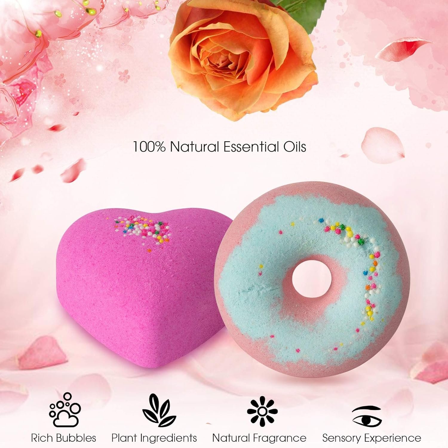 10 Bath Bombs for Kids, Bath Bomb Gift Set, Natural Bubble Bathbombs, Shea Butter Dry Skin Moisturize, Fizzy Spa Bath for Her Mom Women Kids Girls Girlfriend, Birthday, Easter Basket Stuffers - Image 4