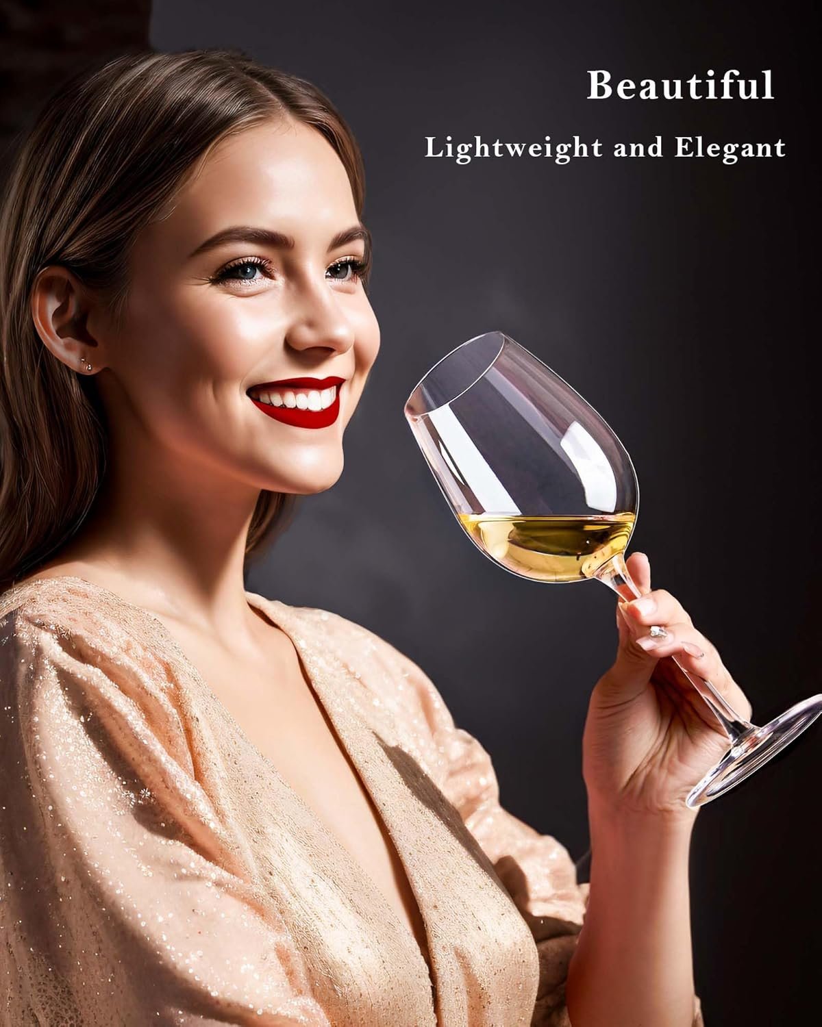 JBHO Hand Blown Italian Style Crystal White or Red Wine Glasses - Gift Packaging for Any Occasion - Lead-Free Premium Crystal Clear Glass - Set of 4-18 Ounce - Image 7