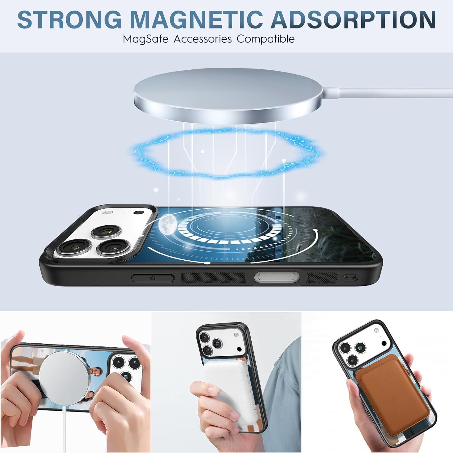 2 Pieces Magnetic Compatible for iPhone 17 Pro Max Sublimation Blank Case Compatible with MagSafe Printable DIY Phone Case Anti-Slip Shockproof Protective Cover - Image 6