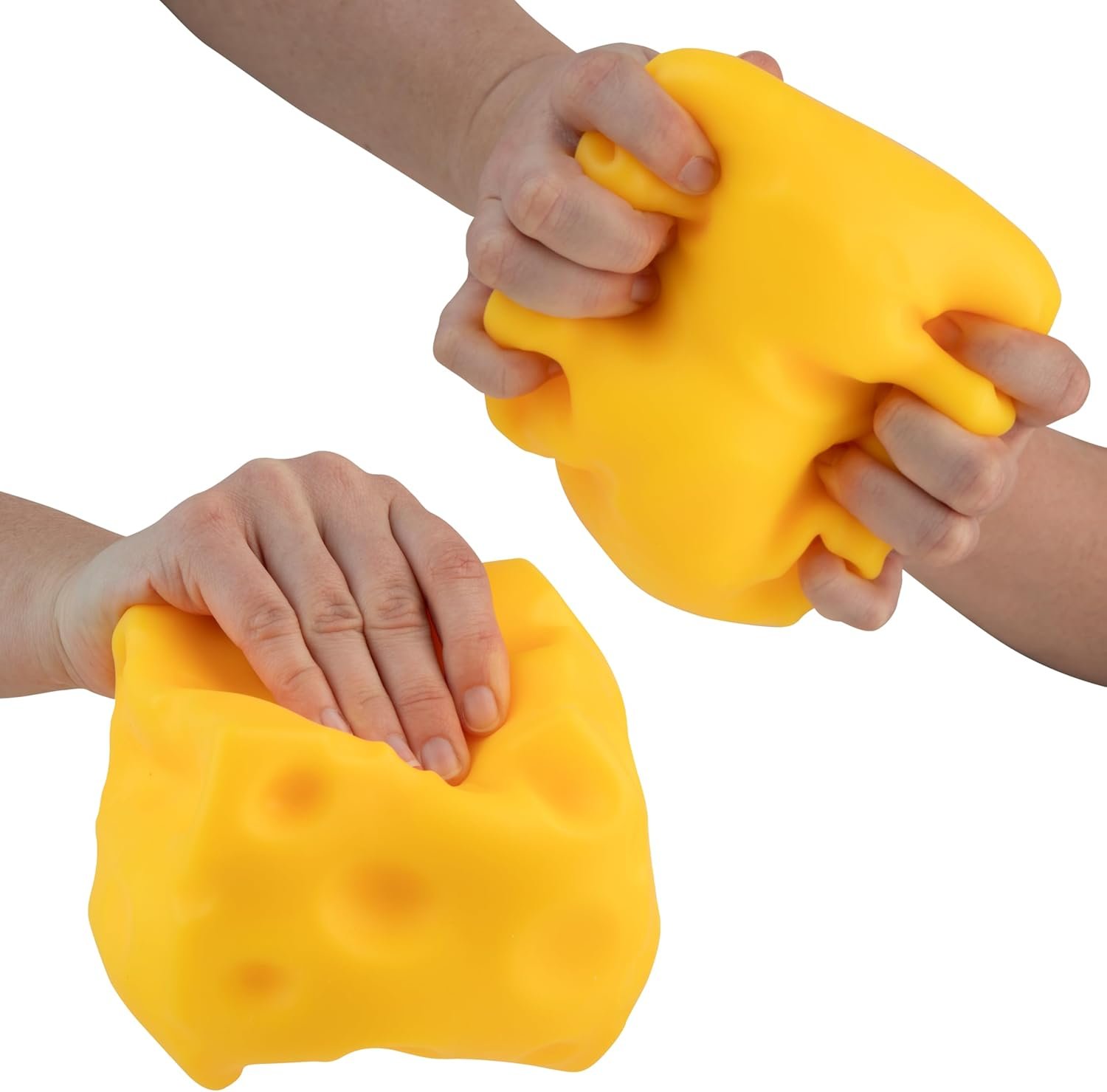 ORB Easy Sqweezy Super Cheesy - Squeeze This Big, Fun, Squishy, Slow Rising, Extra Soft Giant Block of Cheese for Stress Relief - Original Sensory / Fidget Novelty Toy and Gift for Kids and Adults - Image 4
