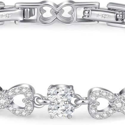 Bracelets For Women, Gold Plated & Silver Tone Heart Jewelry, Perfect for Christmas, Valentine's Day, Birthdays