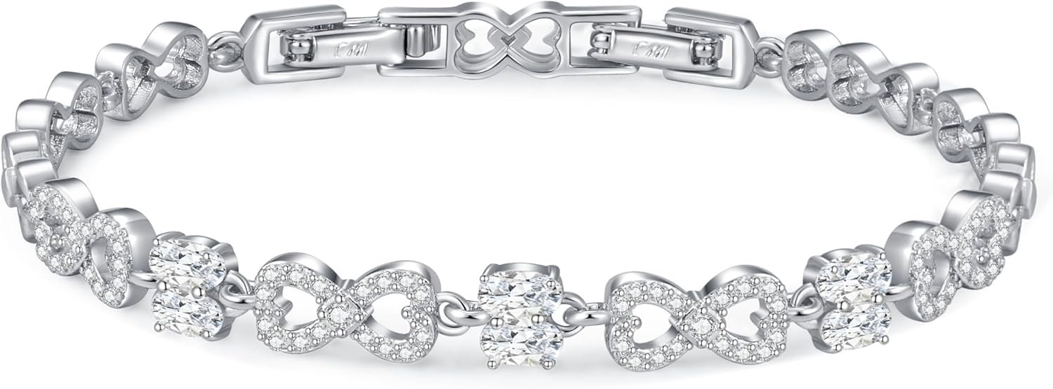 Bracelets For Women, Gold Plated & Silver Tone Heart Jewelry, Perfect for Christmas, Valentine's Day, Birthdays