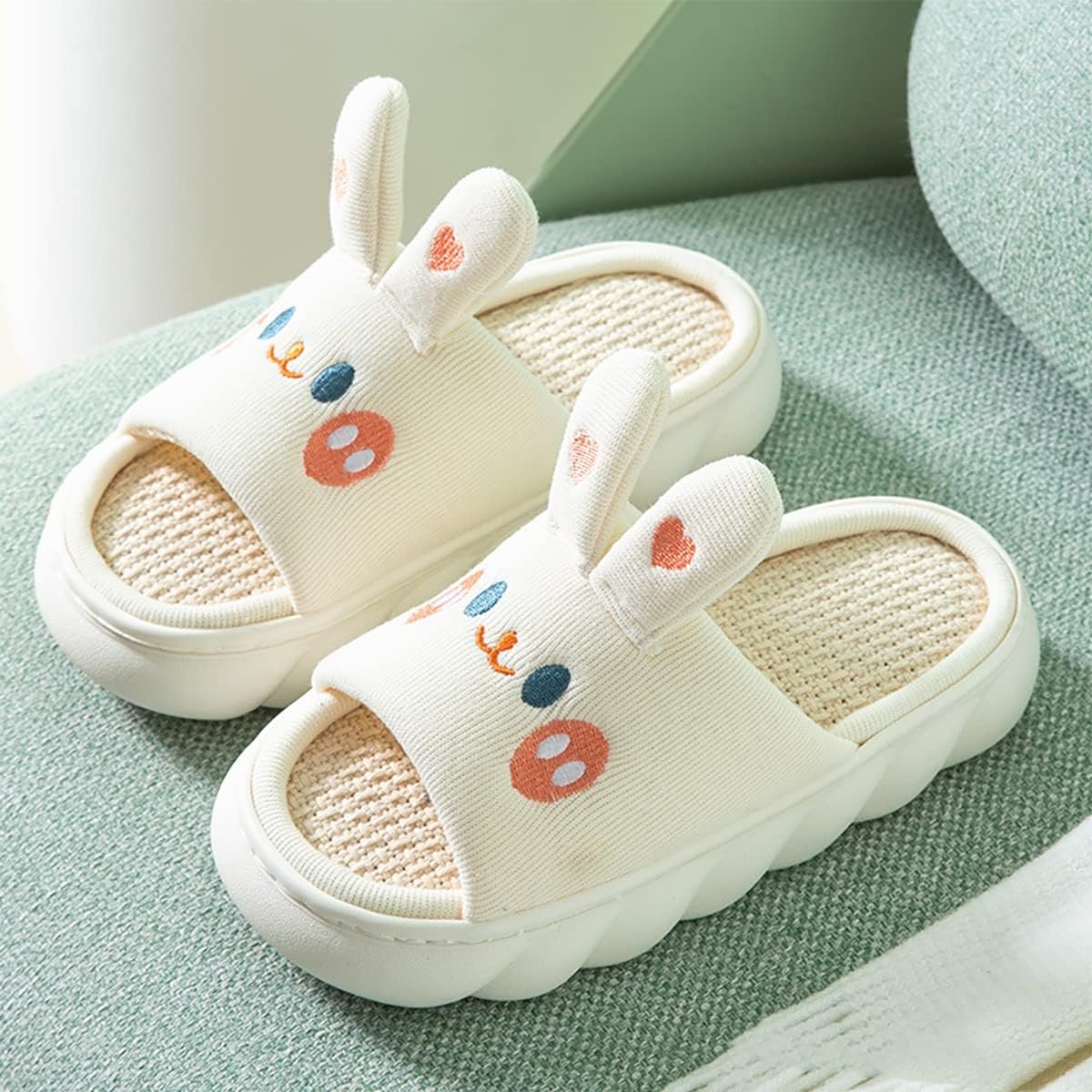 Gaolinci Cartoon Animal Shape Slippers, Womens Four Seasons Home Linen Slippers - Image 3