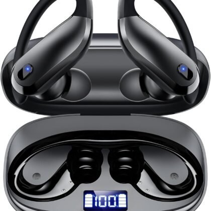 Ear Buds Wireless Earbuds Bluetooth 5.3 Sport Headphone with 80Hrs Playtime,Running Wireless Earphones IPX7 Waterproof Earbuds,Lightweight 7.8g,Noise Cancelling Mic Bluetooth Headphones-Black