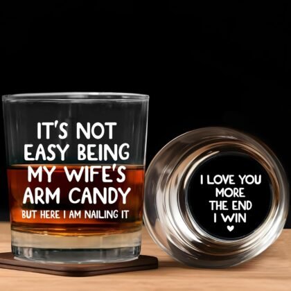 AXIARA Husband Birthday Gifts for Men - 11 oz Engraved Crystal Whiskey Glasses - Anniversary Wedding Gift for Him, Birthday Gifts for Husband from Wife, I Love You Gift for Him Men