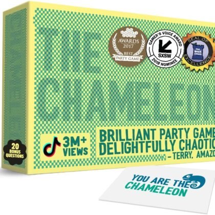 The Chameleon: Award-Winning Bluffing Board Game for Family, Adults & Friends | Includes 80 Extra Secret Words | Who is The Imposter?