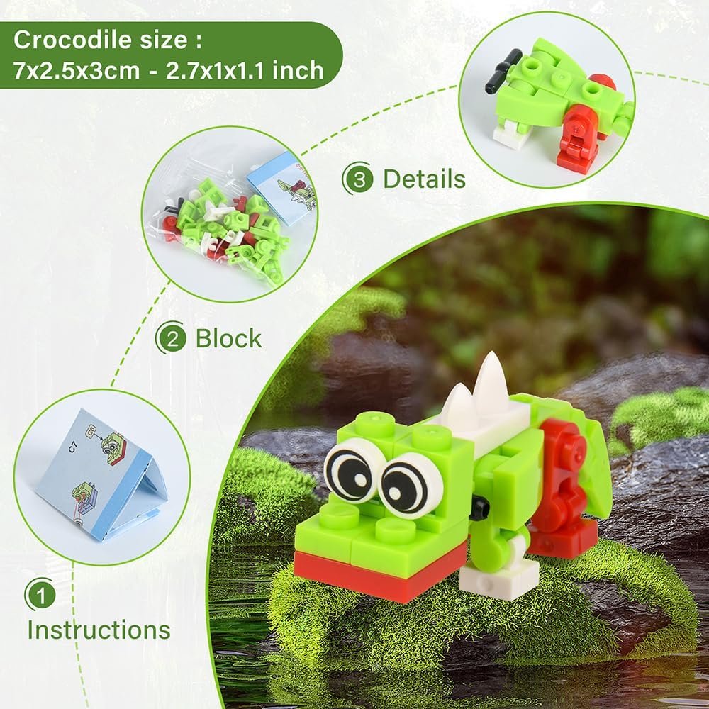 30 Packs Building Blocks Party Favors for Kids, Mini Animals Building Block Sets for Classroom Prizes Birthday Goodie Bag Fillers Valentines Easter Gifts for Kids Boys Girls 4+ Year - Image 2