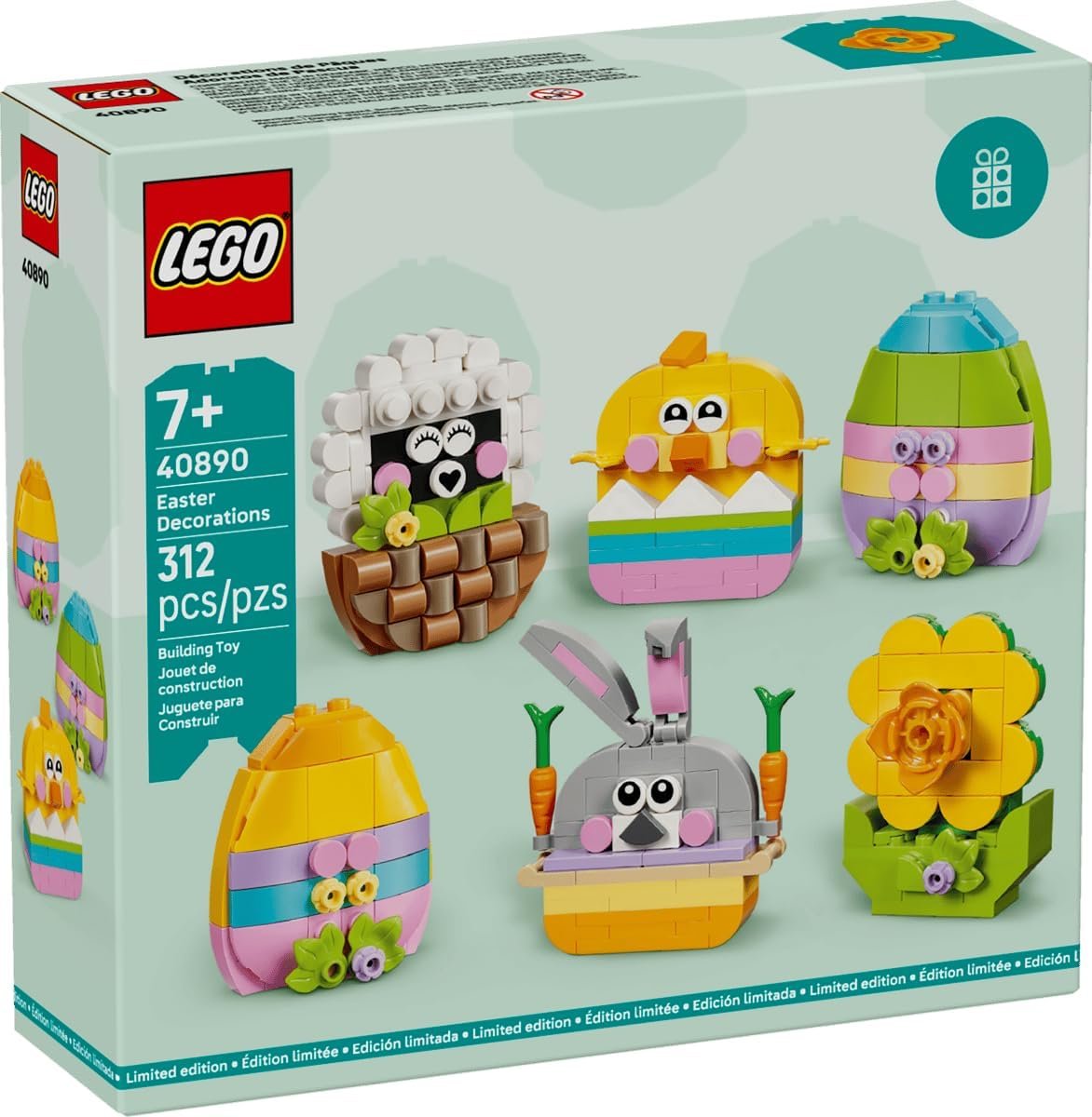 LEGO Easter Decorations – 312-Piece Spring Building Set with Bunny, Chick, Sheep, Daffodil & Colorful Eggs, Seasonal Holiday Decor Toy Gift for Kids Boys & Girls – 40890 - Image 2