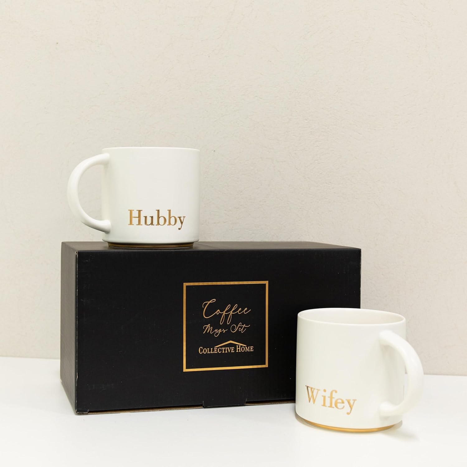 COLLECTIVE HOME - Mr. & Mrs. Ceramic Mugs, Wedding Gift Set, Perfect Luxury Couple's Gift, Elegant Design, Premium Ceramic, 2-Piece Set (Hubby & Wifey) - Image 3
