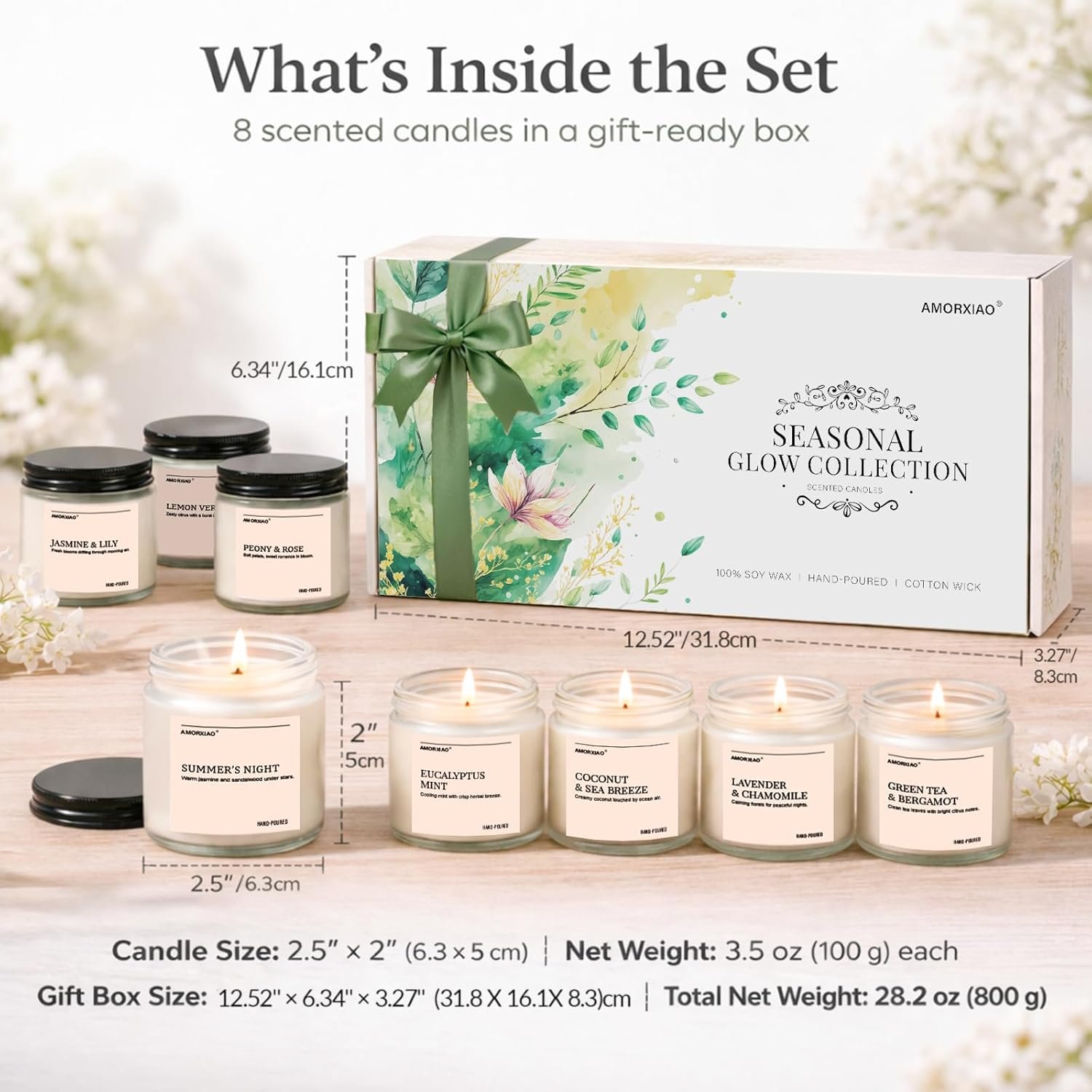 Scented Candles Gift Set, 8 Pack Soy Wax Candles for Home, Floral Fresh Aromatherapy Scents for Women, Birthday, Mother's Day - Image 7