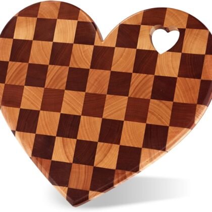 Baderke Heart Shaped Cutting Board Valentine's Day Gifts Acacia Wood Bread Cheese Serving Platter Serving Charcuterie Board for Meat Cheese Vegetables and Fruits Women Kitchen Valentines Gift