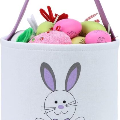 XinblueCo Baseball Basket Easter Baskets for Canvas Easter Egg Hunt Baskets