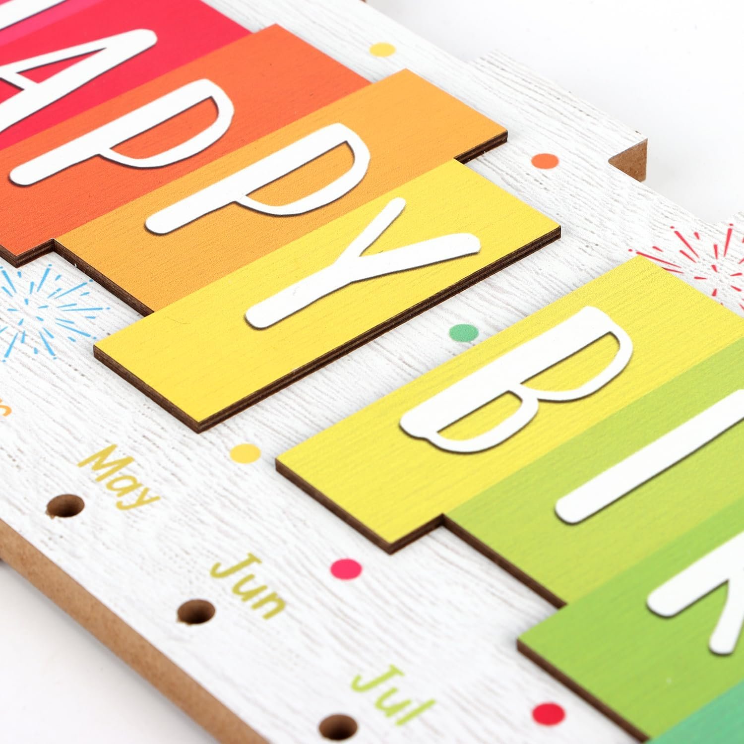 TOARTi 3D Birthday Calendar Wall Hanging with 100 pcs DIY Tags, Colorful Pastel Family Birthday Calendar Wooden Board(15.9''x6.5''), Celebrations Reminder Tracker Plaque for Home Office Classroom - Image 4