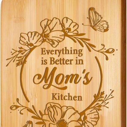Mothers Day Cutting Boards Gifts-Engraved Mom Bamboo Cutting Boards-Mother‘s Day Unique Cutting Board For Mom From Son Daughter
