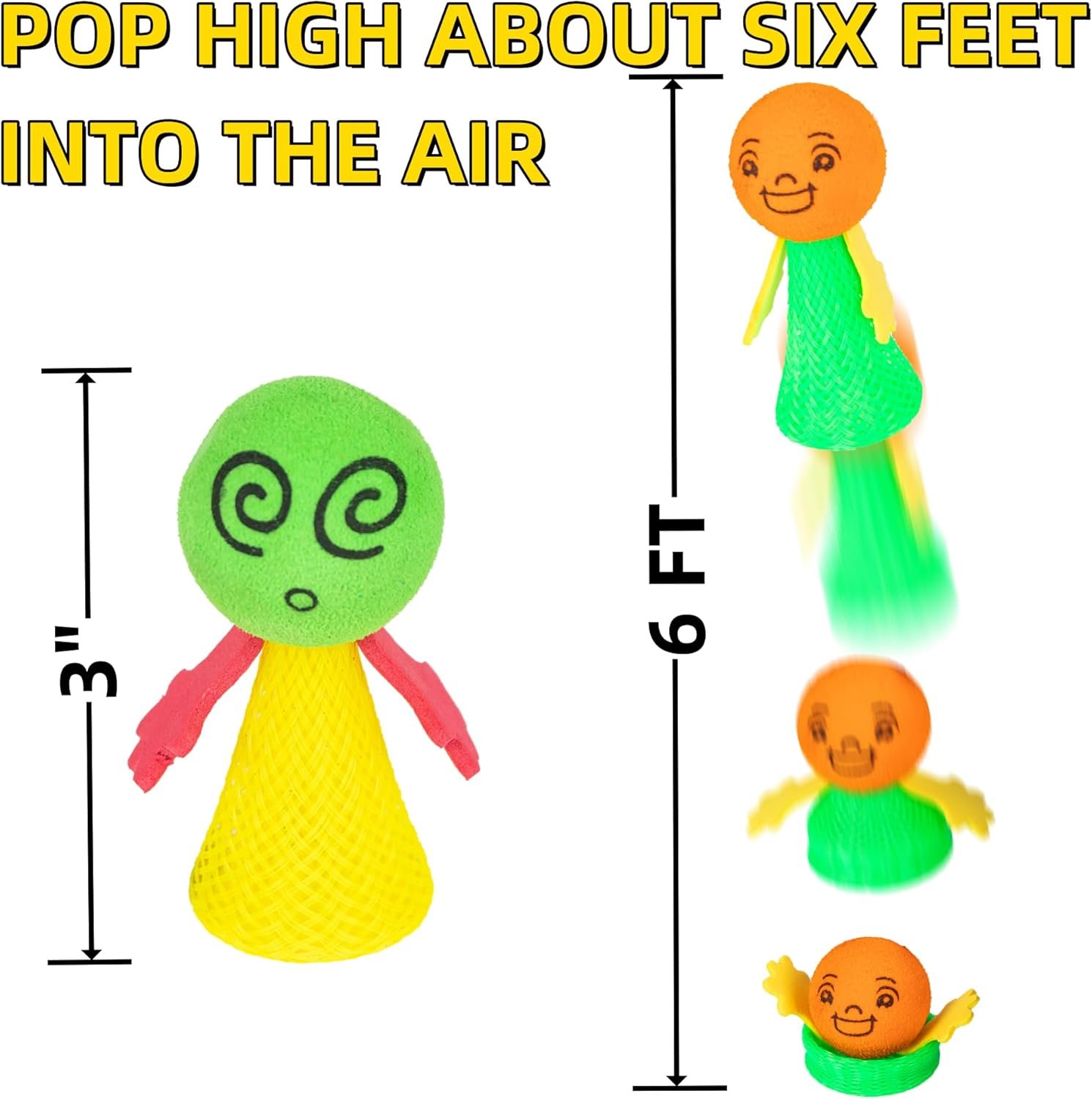 24Pcs Jumping Spring Rockets Launchers Fidget Emoticon Popper Toys for Kids Party Favors,Valentine Day Gifts Birthday Return Gifts,Pinata Goodie Bag Stuffers,Treasure Box Classroom Rewards Prizes - Image 2