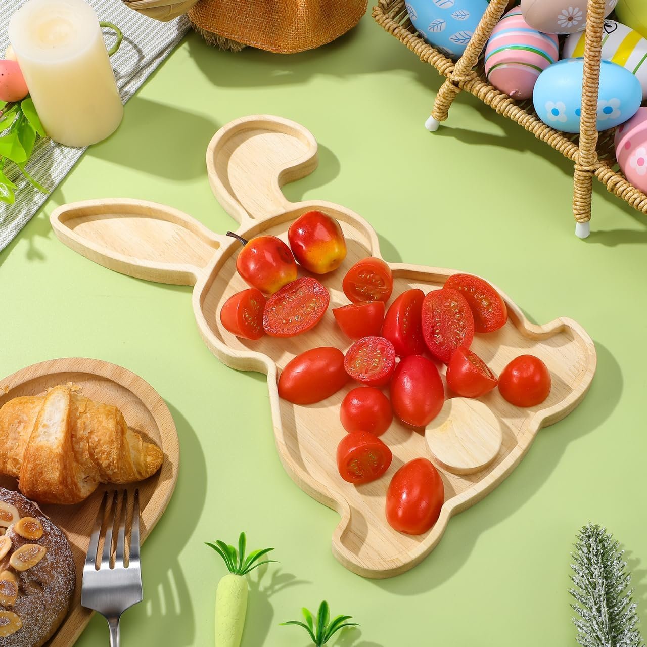 Gadpiparty Easter Charcuterie Board, Bunny Charcuterie Board, Fruit Platter for Parties Holidays Dinners 11.22X6.88X0.59In - Image 9