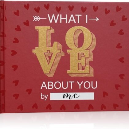 Artmag What I Love about You Book, Fill-in-the-Blank Love Journal Book for Couples Boyfriend Girlfriend Husband Wife Birthday Christmas Gifts Stocking Stuffer (Red)