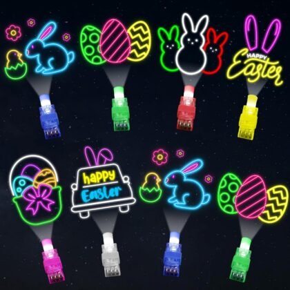36Pcs Easter LED Finger Lights Bunny Egg Party Favors Glow in the Dark Light Up Finger Lights Themed s Bulk for Birthday Party Goodie Bag Stuffer Birthday Gifts Prize