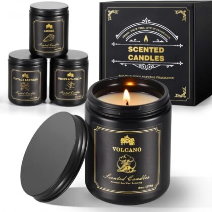 Scented Candles for Men, 4-Pack Candles for Home Scented,Candle Set Scented Candles for Home The Masculine Men Candle Perfect for Boyfriend Father Aromatherapy Gift