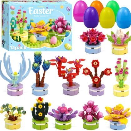 12PCS Easter Eggs with Succulent Building Blocks - for Easter Basket Stuffers/Fillers, Easter Egg Hunts, Easter Theme Party Favors & Gifts (Teens & Kids)