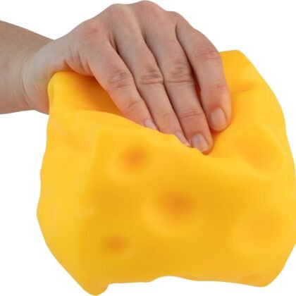 ORB Easy Sqweezy Super Cheesy - Squeeze This Big, Fun, Squishy, Slow Rising, Extra Soft Giant Block of Cheese for Stress Relief - Original Sensory / Fidget Novelty Toy and Gift for Kids and Adults
