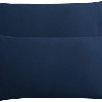 FLXXIE King Pillow Cases Set of 2, Soft Microfiber Pillow Covers with Envelope Closure, Wrinkle, Fade and Stain Resistant Pillowcases, 20x36, Navy