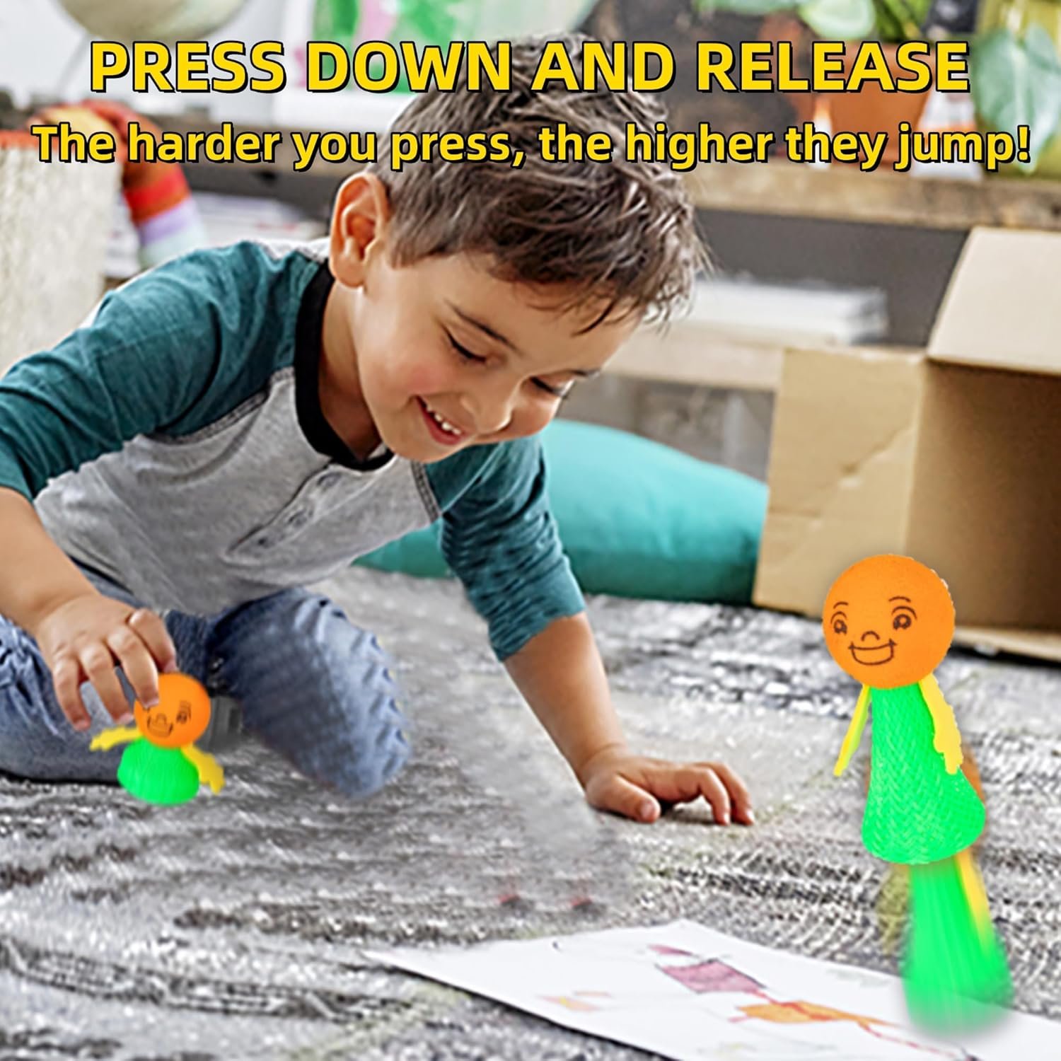 24Pcs Jumping Spring Rockets Launchers Fidget Emoticon Popper Toys for Kids Party Favors,Valentine Day Gifts Birthday Return Gifts,Pinata Goodie Bag Stuffers,Treasure Box Classroom Rewards Prizes - Image 6