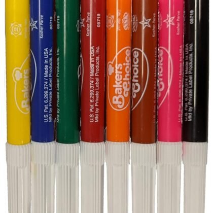 Edible Markers for Cookies - 8 Colors - Flexible Tip Food Coloring Pens for Decorating Cakes, Cookies, Easter Egg, and Fondant - Kosher, Dairy Free, Gluten Free - Bakers Choice