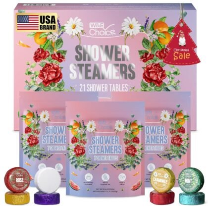 W&E Choice Shower Steamers Aromatherapy- Shower Bombs with Natural Essential Oils for Daily Relaxation & Stress Relief, Birthday/Christmas Gifts for Women, Mom, Wife