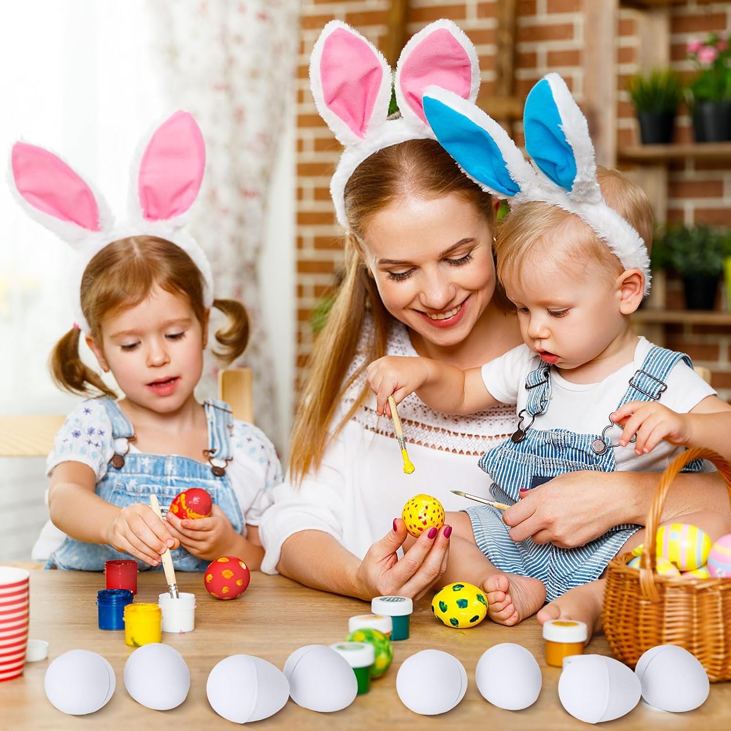 Motionchic 50 Pcs Paintable Easter Paper Mache Eggs DIY Blank Paper Mache Dyeable Easter Eggs Painting Colorful Arts and Crafts for Hunt, Basket Stuffers, Crafting, Educational Activities Decoration - Image 7