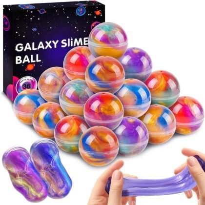 36 Pack Galaxy Slime Ball Kit - Stocking Stuffers for Teen Boys Girls Slime Party Favors for Kids Goodie Bag Stuffers Classroom Prizes Stress Relief Toys Easter Birthday Christmas Valentines Day Gifts