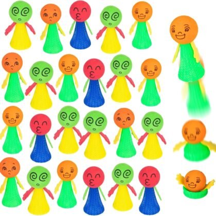24Pcs Jumping Spring Rockets Launchers Fidget Emoticon Popper Toys for Kids Party Favors,Valentine Day Gifts Birthday Return Gifts,Pinata Goodie Bag Stuffers,Treasure Box Classroom Rewards Prizes