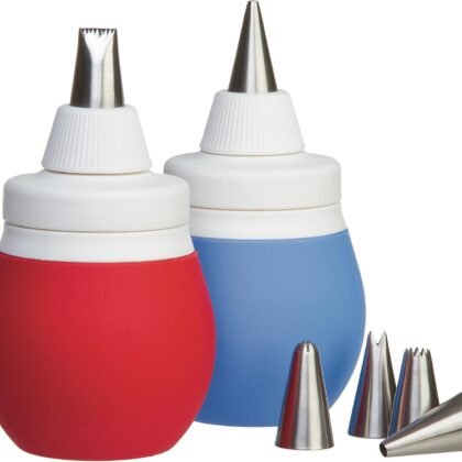 PrepWorks Decorating Kit - Complete Set for Cake, Cupcake, and Cookie Decorating with Piping Tips, Bags, and Accessories