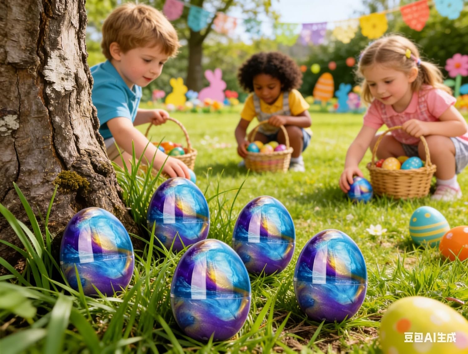 6 Pack Galaxy Slime Eggs, Easter Slime Eggs, Easter Egg Hunt Favors, Sensory Stress Relief Fidget Toys for Kids, Easter Basket Stuffers & Party Supplies - Image 6