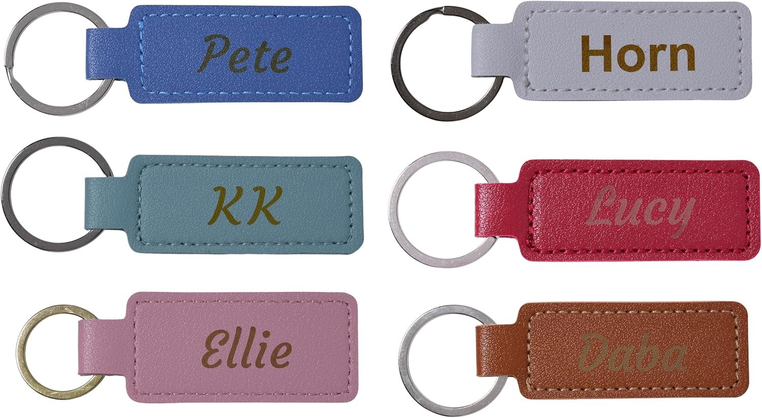 Single Personalized or Blank PU Leather Keychain. Customized in and Shipped from California. - Image 6