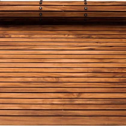 Nordic Teak 100% Solid Teak Wood String Mat - Indoor and Outdoor Use - Non-Slip Wooden Platform for Sauna, Pool, Hot Tub Flooring Decor and Protector (Oiled Finish, 59" x 35")