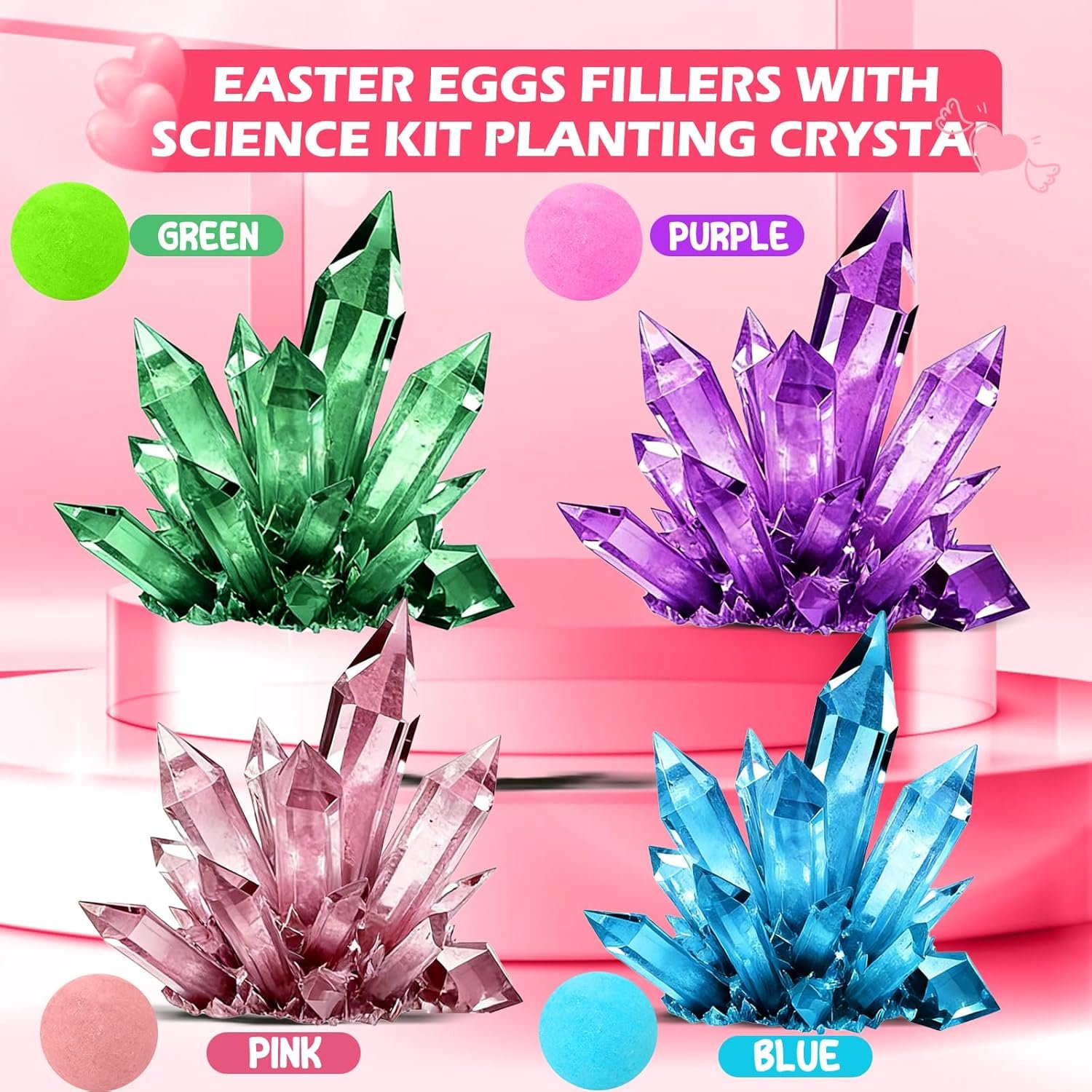 Grenfield Easter Eggs Fillers with Science Kit Planting Crystal, Easter Basket Stuffers Science Kit Planting Crystal Toy, Classroom Prizes for Easter Egg Hunts,Party Favors,Kids, Boys Girls (12 Pack) - Image 3