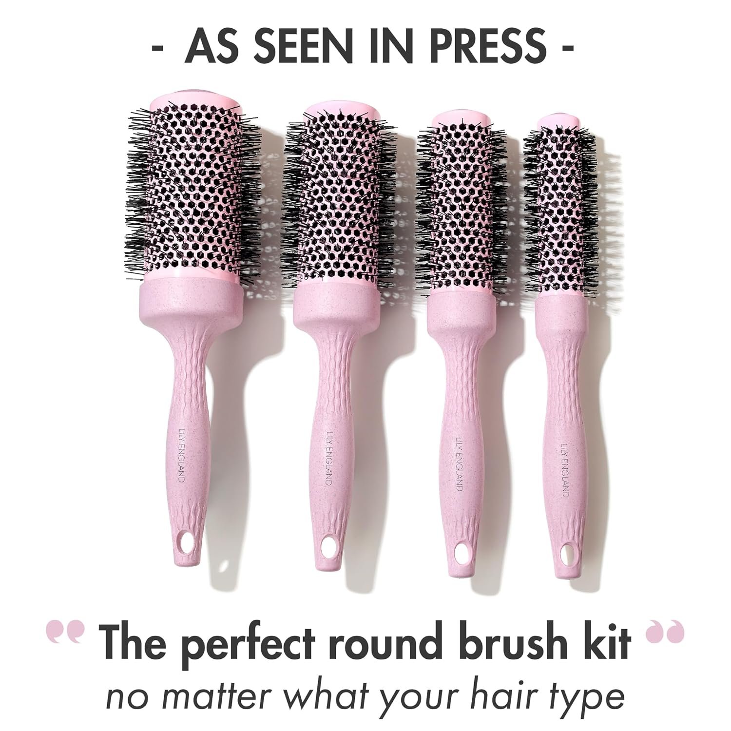 Lily England Round Blow Dry Brush Set for Women - Perfect for Voluminous Blowouts - Ceramic Ionic Technology - Luxury Gift for Her (Pink) - Image 2