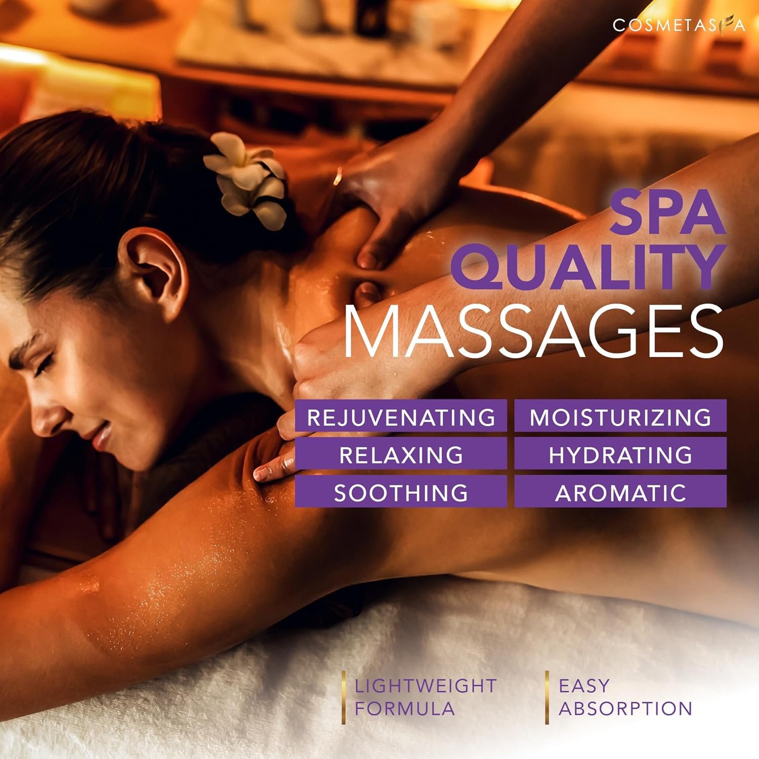 Cosmetasa Lavender Massage Oil for Massage Therapy with Roller - All Natural, Cruelty-Free & Spa Quality Skin Therapy Oil & Soothing Care - Lavender, Geranium & Grapeseed Oil (8.8 oz) - Image 5