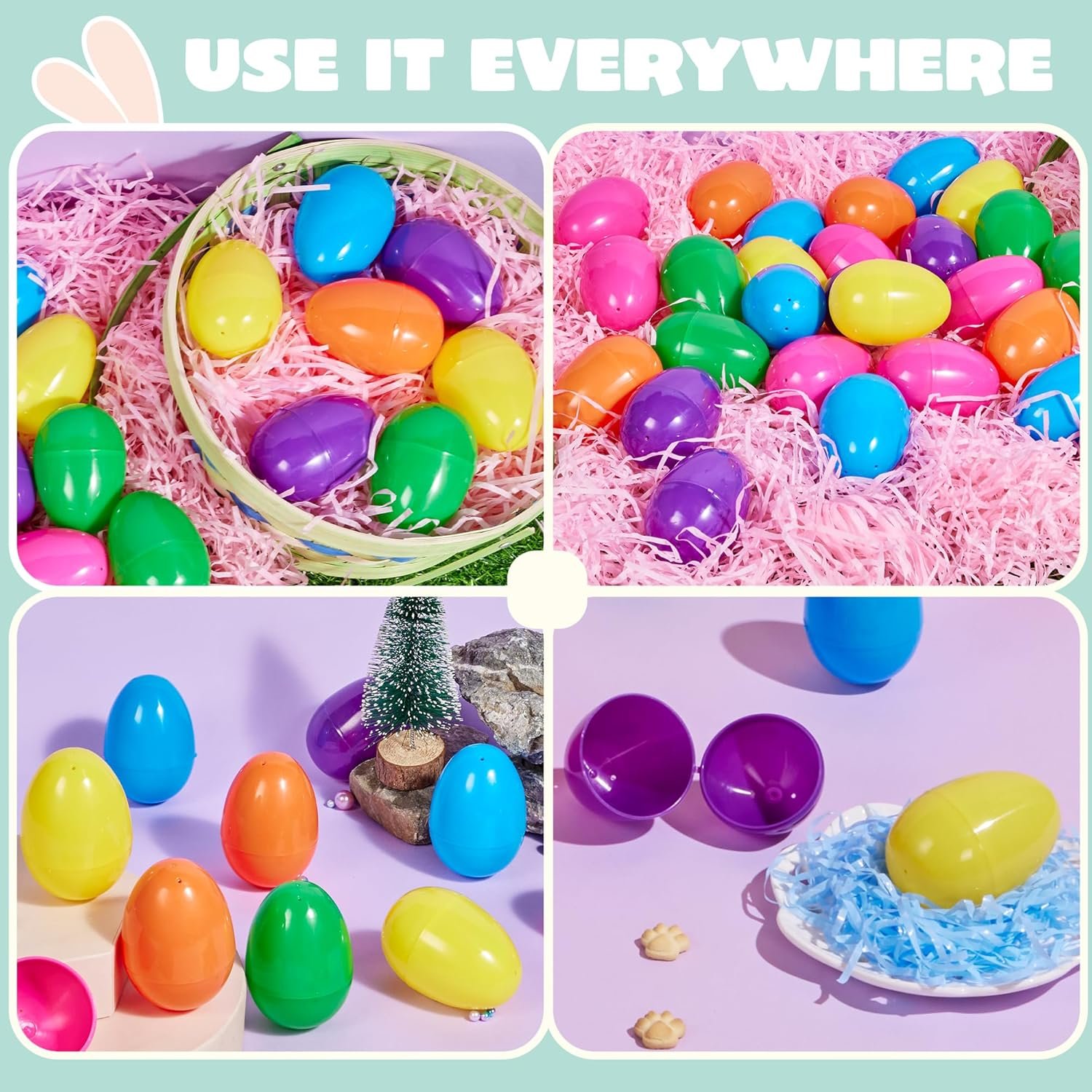 JOYIN 3.15" Easter Eggs, Fillable Plastic Eggs Empty Colorful Bright Eggshells with Hinge for Easter Hunt, Filling Treats, Party Favor, Basket Stuffers, Classroom Prize Supplies, 36PCS - Image 4