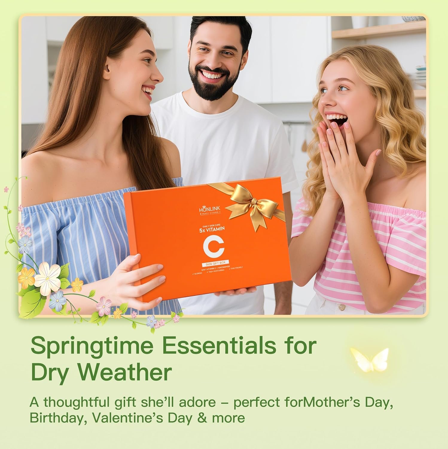 Glown 6-Piece Hydrating Skincare Set with Vitamin C & Niacinamide,Complete Face & Body Care Kit with Cleanser,Toner,Serum,Moisturizer,Eye Cream & Body Lotion | Valentine’s Day Skincare Gift for Women - Image 9