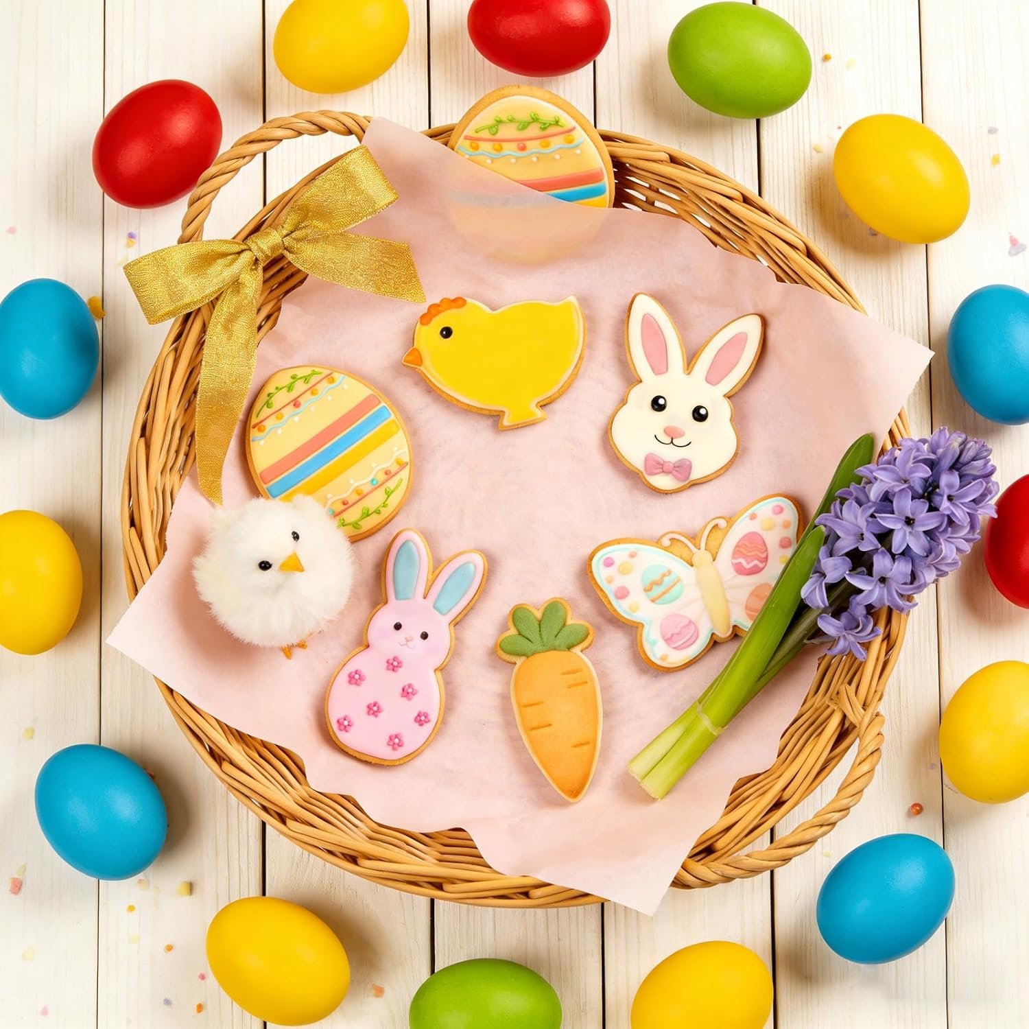 6-Piece Easter Cookie Cutters - Stainless Steel with Safe Rolled Edge, Dishwasher Safe - Includes Bunny, Chick, Egg, Carrot, Butterfly & Rabbit Shapes for Spring Holiday Baking - Image 4