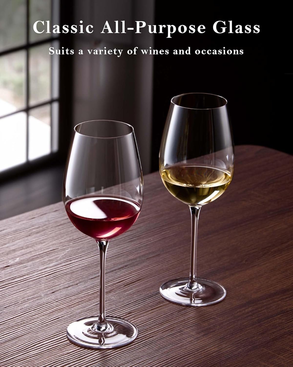 JBHO Hand Blown Italian Style Crystal White or Red Wine Glasses - Gift Packaging for Any Occasion - Lead-Free Premium Crystal Clear Glass - Set of 4-18 Ounce - Image 5