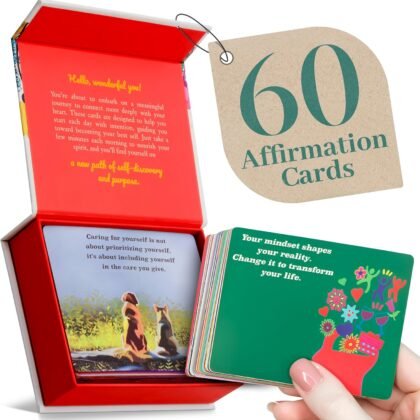 HALD Positive Affirmation Cards with Mindfulness Exercises, Inspirational Tools for Everyone, Motivational Items, Self Care Gifts for Women, Men & the Youth, 60 Transformative Affirmation Cards