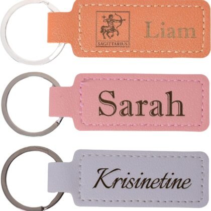 Single Personalized or Blank PU Leather Keychain. Customized in and Shipped from California.