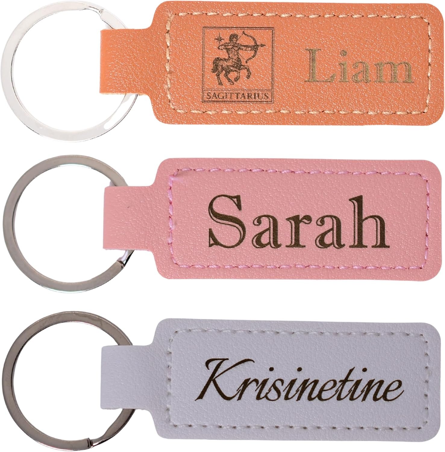 Single Personalized or Blank PU Leather Keychain. Customized in and Shipped from California.